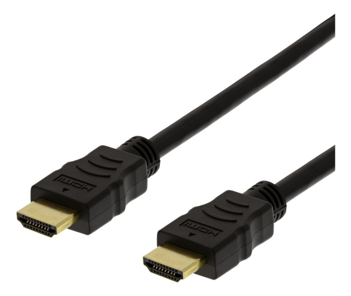 DELTACO HIGH-SPEED FLEX HDMI cable, 1M, 4K UHD, black i gruppen Elektronikk / Kabler og adaptere / HDMI / Kabler hos TP E-commerce Nordic AB (38-93320)