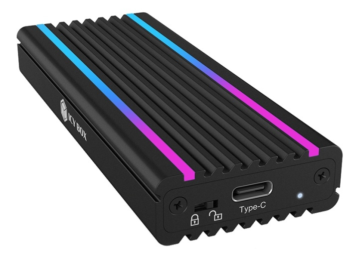 USB Type-CT-kabinett for M.2 NVMe SSD - RGB-belysning i gruppen Datautstyr / PC-Komponenter / Harddisker / Adaptere og tilbehør hos TP E-commerce Nordic AB (38-93341)