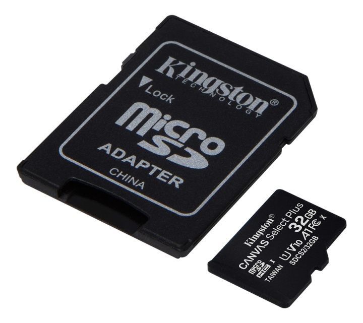 Kingston 32GB micSDHC Canvas Select Plus 100R A1 C10 Card + ADP i gruppen Elektronikk / Lagringsmedia / Minnekort / MicroSD/HC/XC hos TP E-commerce Nordic AB (38-93377)