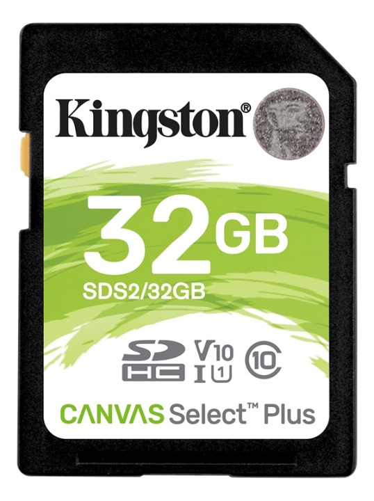 Kingston 32 GB SDHC Canvas Select Plus 100R C10 UHS-I U1 V10 i gruppen Elektronikk / Lagringsmedia / Minnekort / SD/SDHC/SDXC hos TP E-commerce Nordic AB (38-93384)