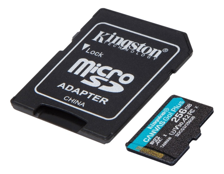 Kingston 256 GB microSDXC Canvas Go Plus 170R A2 U3 V30-kort + ADP i gruppen Elektronikk / Lagringsmedia / Minnekort / MicroSD/HC/XC hos TP E-commerce Nordic AB (38-93405)