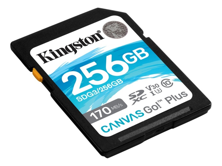 Kingston 256 GB SDXC Canvas Go Plus 170R C10 UHS-I U3 V30 i gruppen Elektronikk / Lagringsmedia / Minnekort / SD/SDHC/SDXC hos TP E-commerce Nordic AB (38-93408)