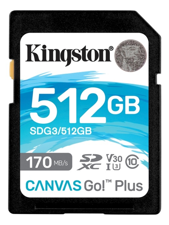 Kingston 512 GB SDXC Canvas Go Plus 170R C10 UHS-I U3 V30 i gruppen Elektronikk / Lagringsmedia / Minnekort / SD/SDHC/SDXC hos TP E-commerce Nordic AB (38-93409)