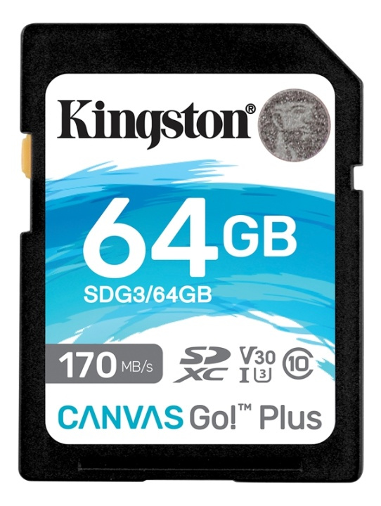 Kingston 64 GB SDXC Canvas Go Plus 170R C10 UHS-I U3 V30 i gruppen Elektronikk / Lagringsmedia / Minnekort / SD/SDHC/SDXC hos TP E-commerce Nordic AB (38-93410)