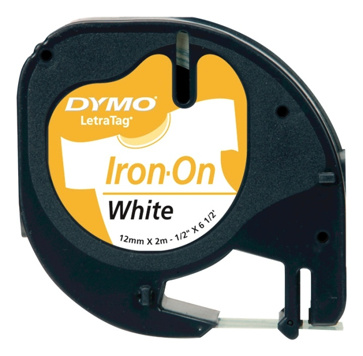 DYMO LetraTAG stryketape tekstil hvit 12 mm, 2 m i gruppen Datautstyr / Skrivere og tilbehør / Skrivere / Merkemaskiner og tilbehør / Tape hos TP E-commerce Nordic AB (38-93514)