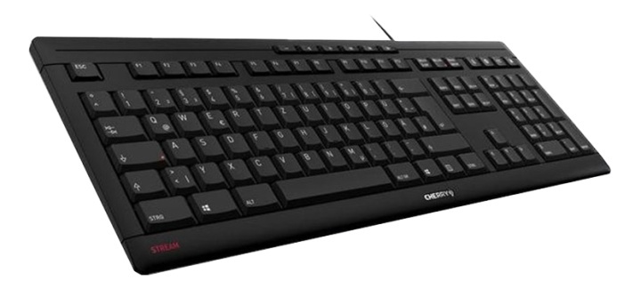 Cherry Stream-tastatur, nordisk layout, Svart i gruppen Datautstyr / Mus & Tastatur / Tastatur / Kablede hos TP E-commerce Nordic AB (38-93593)