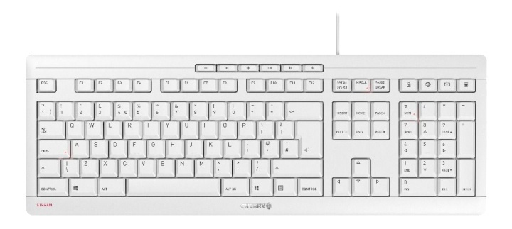 Cherry Stream keyboard, Nordisk layout, White i gruppen Datautstyr / Mus & Tastatur / Tastatur / Kablede hos TP E-commerce Nordic AB (38-93594)
