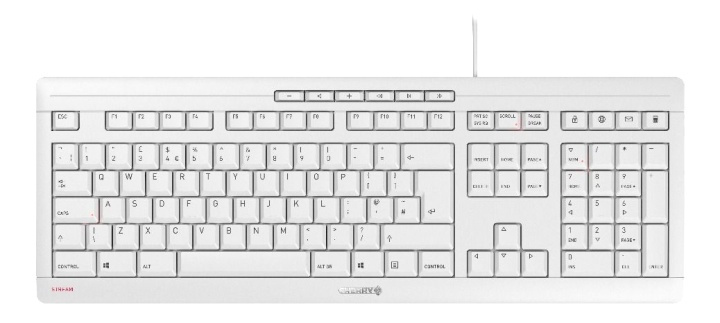 Cherry Stream-tastatur, nordisk layout, hvit i gruppen Datautstyr / Mus & Tastatur / Tastatur / Kablede hos TP E-commerce Nordic AB (38-93594)