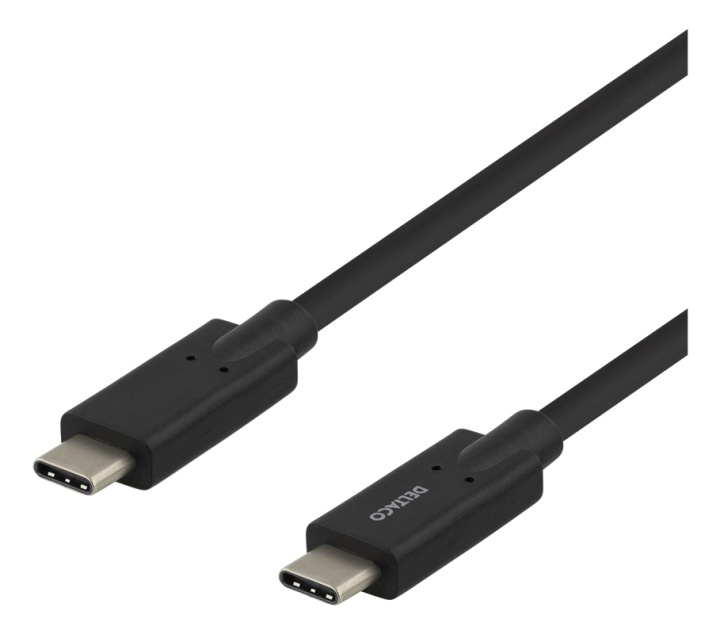 DELTACO USB-C til USB-C-kabel, 5 Gbit/s, 5A, 2M, svart i gruppen Datautstyr / Kabler og adaptere / USB / USB-C hos TP E-commerce Nordic AB (38-93650)