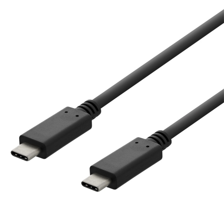 DELTACO USB 2.0 USB-C - USB-C charging cable, 3A, 1m, black i gruppen Datautstyr / Kabler og adaptere / USB / USB-C hos TP E-commerce Nordic AB (38-93654)