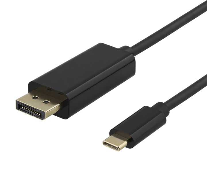 DELTACO USB-C till DisplayPort-kabel, 1m, 4K@60Hz, svart i gruppen Datautstyr / Kabler og adaptere / USB / USB-C hos TP E-commerce Nordic AB (38-93661)