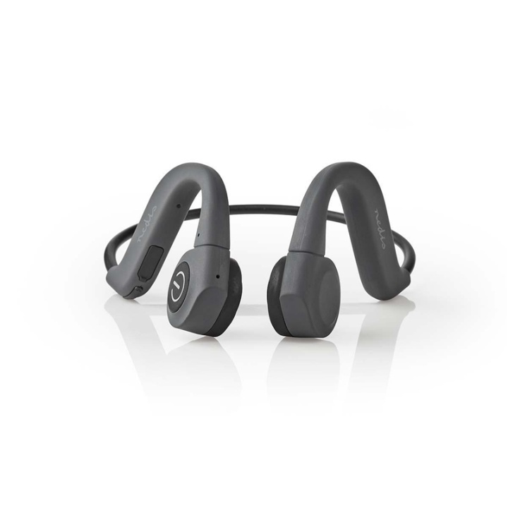 Nedis Bone Conduction Headphones | Bluetooth® | Maksimal batteritid: 6.5 timer | Innebygd mikrofon | Internminne: 8 GB | Volumkontroll | IPX5 | Grå i gruppen Elektronikk / Lyd & Bilde / Hodetelefoner & Tilbehør / Hodetelefoner hos TP E-commerce Nordic AB (38-93766)