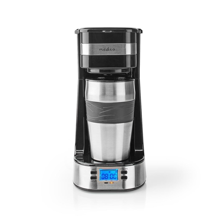 Nedis Kaffetrakter | Filter kaffe | 0.4 l | 1 Kopper | Skru på timer | Sort / Sølv i gruppen HJEM, HUS OG HAGE / Husholdningsapparater / Kaffe og espresso / Kaffetraktere hos TP E-commerce Nordic AB (38-93962)