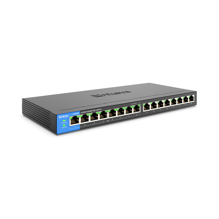 Linksys LGS116P 16-portars Nätverksswitch Gigabit Preowned Grade B i gruppen Datautstyr / Nettverk / Switcher hos TP E-commerce Nordic AB (38-94490D)
