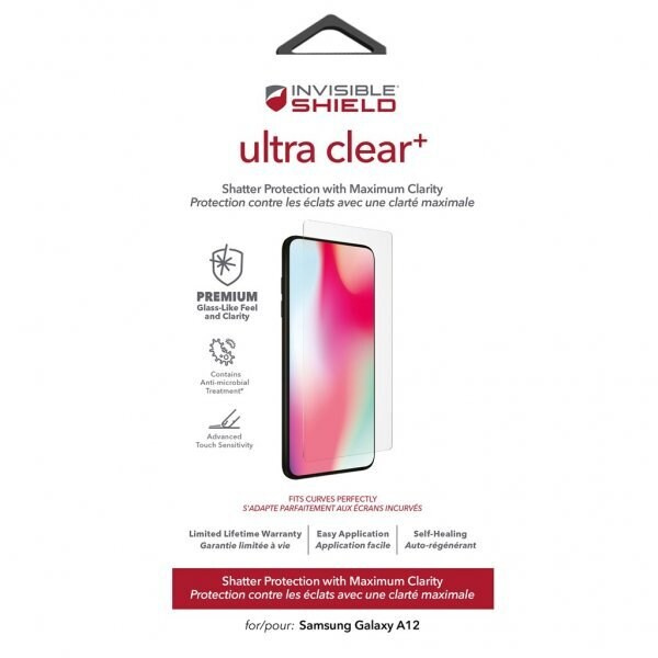 ZAGG InvisibleShield Ultra Clear+ Samsung Galaxy A12-skjerm i gruppen SMARTTELEFON & NETTBRETT / Mobilbeskyttelse / Samsung hos TP E-commerce Nordic AB (38-94515)