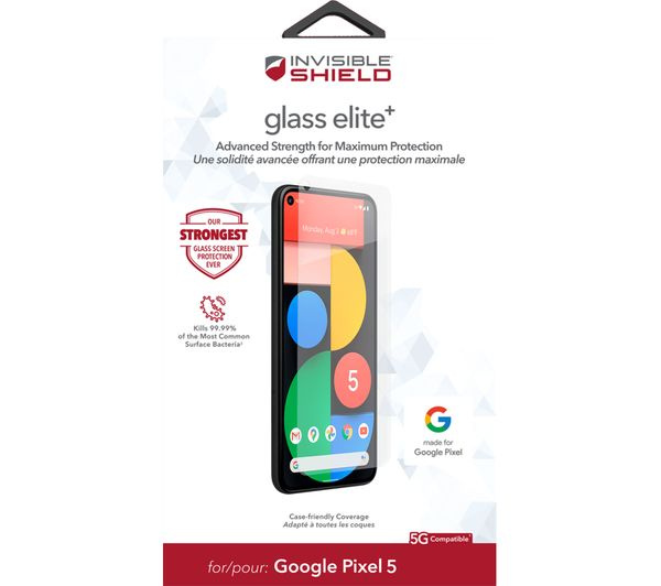 Zagg InvisibleShield Glass Elite+ for Google Pixel 5 i gruppen SMARTTELEFON & NETTBRETT / Mobilbeskyttelse / Google hos TP E-commerce Nordic AB (38-94518)