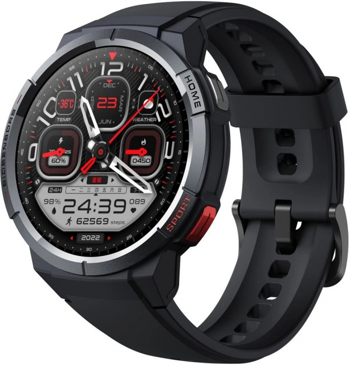 Mibro GS Black sportklocka med AMOLED HD-skärm & inbyggd GPS i gruppen SPORT, FRITID & HOBBY / Smartwatch og Aktivitetsmålere / Smartwatches hos TP E-commerce Nordic AB (38-94550)