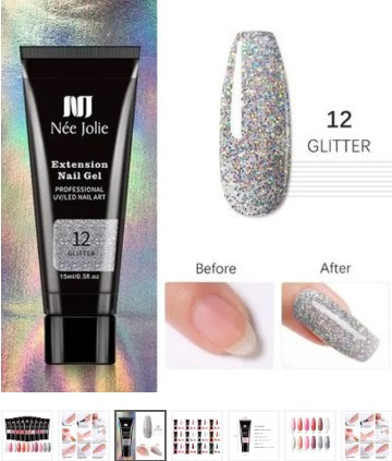 Née Jolie Extension Nail Gel - 12 Glitter i gruppen HELSE OG SKJØNNHET / Manikyr/pedikyr / Neglelakk hos TP E-commerce Nordic AB (38-94578)