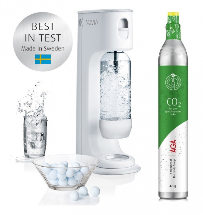 AGA Aqvia Balance (snøhvit) inkl. AGA Biogon C kullsyrepatron 425 g, grønn i gruppen HJEM, HUS OG HAGE / Husholdningsapparater / Vann og juice / Kullsyremaskin / Maskiner hos TP E-commerce Nordic AB (38-94722)