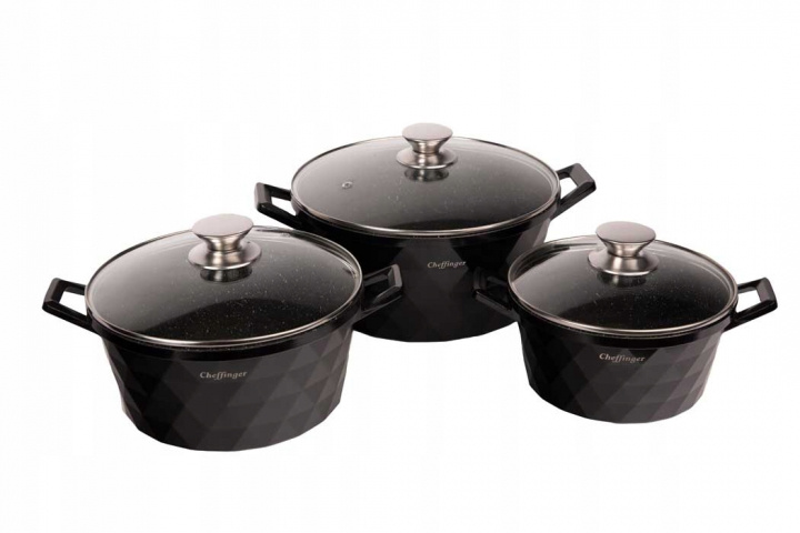 6-delt grytesett i aluminium med induksjon, non-stick i gruppen HJEM, HUS OG HAGE / Kjøkkenutstyr / Gryter og kjeler hos TP E-commerce Nordic AB (38-94734)