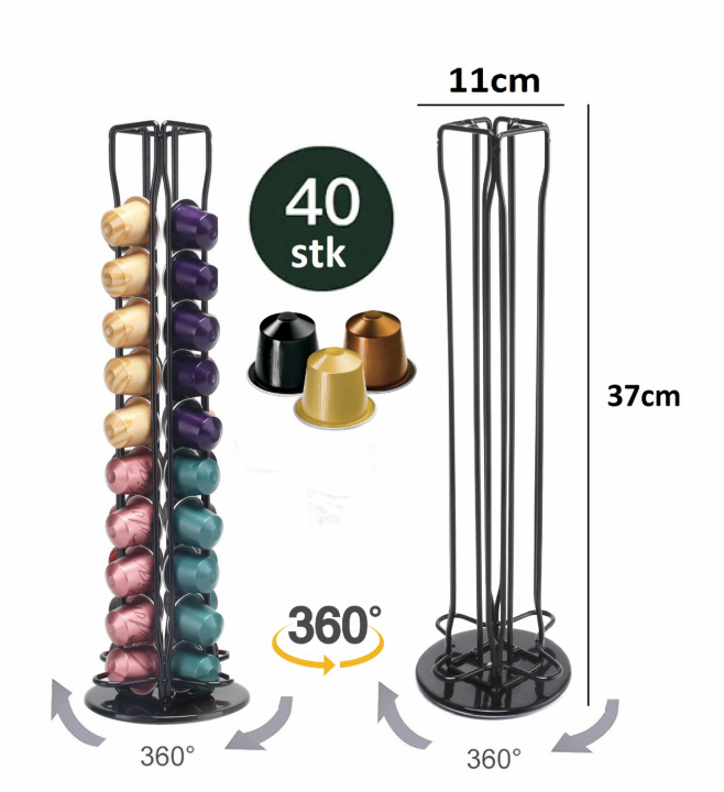 Kaffekapselstativ - roterbart, 40 kapsler - Nespresso i gruppen HJEM, HUS OG HAGE / Husholdningsapparater / Kaffe og espresso / Kaffekapsler hos TP E-commerce Nordic AB (38-94747)