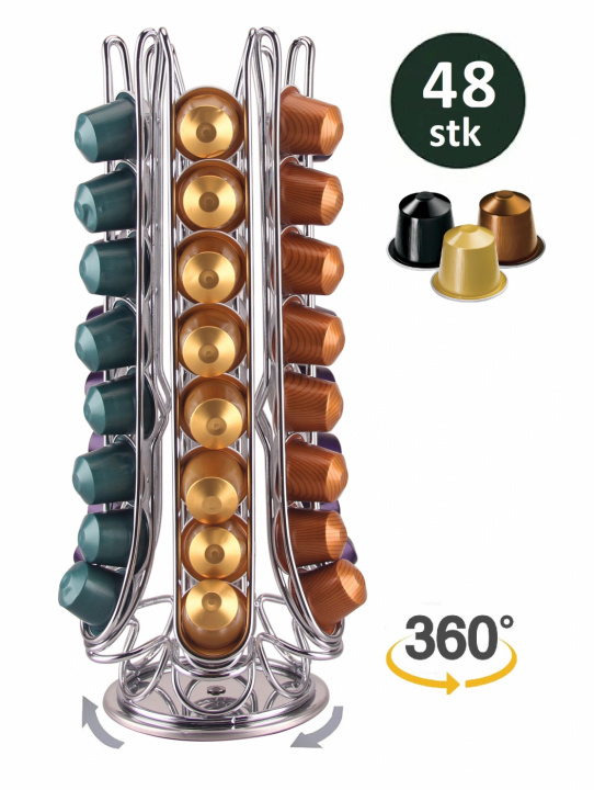 Kaffekapselstativ - roterbart, 48 kapsler - Nespresso i gruppen HJEM, HUS OG HAGE / Husholdningsapparater / Kaffe og espresso / Kaffekapsler hos TP E-commerce Nordic AB (38-94748)