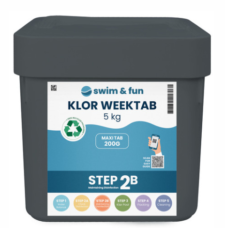 Klor WeekTab 200 g, 5 kg i gruppen HJEM, HUS OG HAGE / Hageprodukter / Basseng og tilbehør / Bassengkemikalier hos TP E-commerce Nordic AB (38-94964)