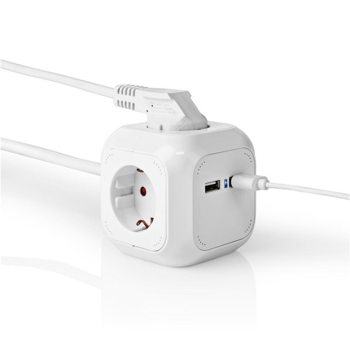 Nedis Extension Socket | Jordet kontakt / Type F (CEE 7/7) | 4-veis | 1.50 m | 3680 W | 16 A | Type av jording: Sidekontakter | 230 V AC 50/60 Hz | Uttaksvinkel: 90 ° | H05VV-F 3G1.5mm² | Hvit i gruppen HJEM, HUS OG HAGE / El og belysning / Grenuttak hos TP E-commerce Nordic AB (38-95092)