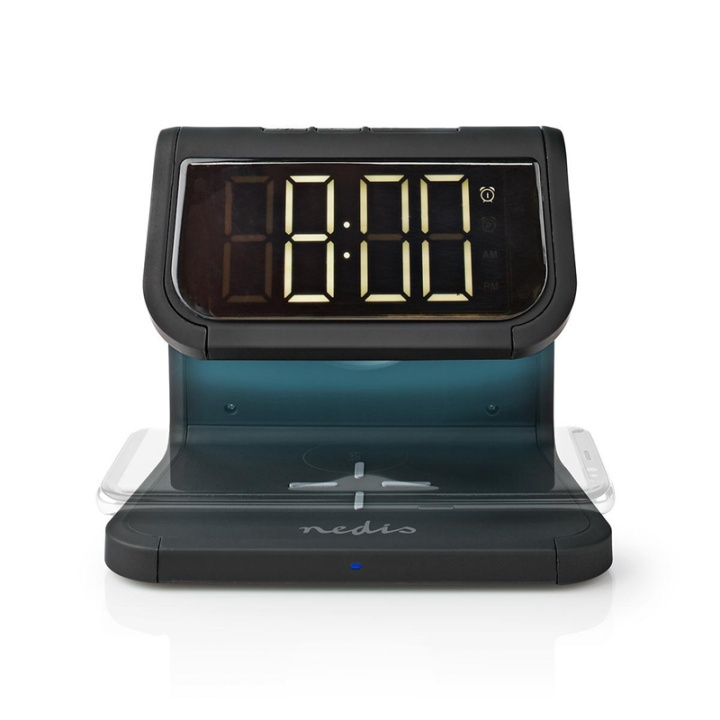 Nedis Alarm clock wireless charger | Qi sertifisert | 5 / 7.5 / 10 W | USB-A Hun | Nattlys | 2 Alarmtider | slumrefunksjon i gruppen HJEM, HUS OG HAGE / Klokker & Teller / Vekkerklokker hos TP E-commerce Nordic AB (38-95106)