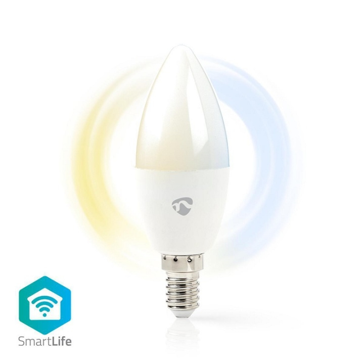 SmartLife LED-Pære | Wi-Fi | E14 | 350 lm | 4.5 W | Kald Hvit / Varm Hvit | 2700 - 6500 K | Energiklasse: G | Android™ / IOS | Lyshvit | 1 stk. i gruppen HJEM, HUS OG HAGE / Smarthus / Smart belysning hos TP E-commerce Nordic AB (38-95321)