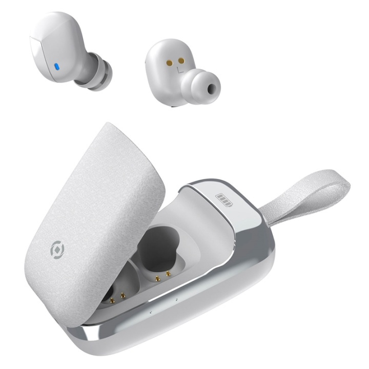 Celly Flip1 True Wireless Headset Earbuds, Vit i gruppen Elektronikk / Lyd & Bilde / Hodetelefoner & Tilbehør / Hodetelefoner hos TP E-commerce Nordic AB (38-95482)