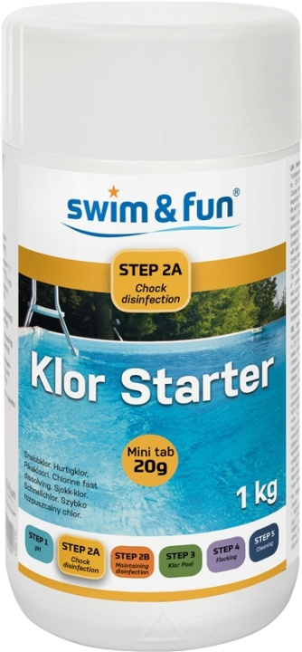 Klor Starter 20 g Tabs 1 kg i gruppen HJEM, HUS OG HAGE / Hageprodukter / Basseng og tilbehør / Bassengkemikalier hos TP E-commerce Nordic AB (38-95646)