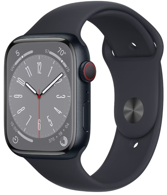 Apple Watch Series 8 GPS + Cellular, 41 mm, Midnight aluminiumsdeksel - Midnight sportsarmbånd i gruppen SMARTTELEFON & NETTBRETT / Trening, hjem og fritid / Apple Watch og tilbehør / Apple Watch hos TP E-commerce Nordic AB (38-95879)