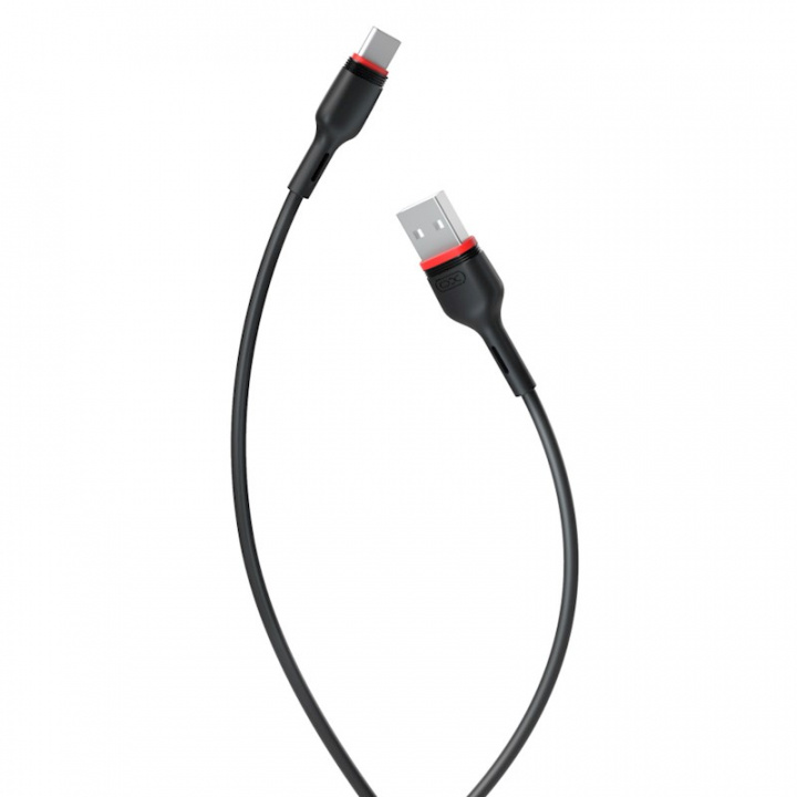 XO USB - USB-C-kabel, 1,0 m, 2,4A, svart i gruppen Datautstyr / Kabler og adaptere / USB / USB-C hos TP E-commerce Nordic AB (38-95919)