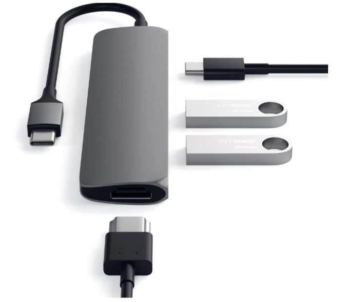Satechi USB-C MultiPort Adapter med 4K HDMI i gruppen Datautstyr / Datamaskin Tilbehør / USB-Hubs hos TP E-commerce Nordic AB (38-95920)