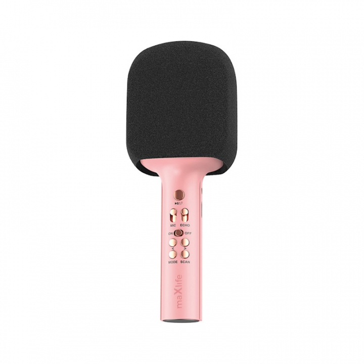 Maxlife MXBM-600 - Trådløs karaokemikrofon med innebygd høyttaler, rosa i gruppen Elektronikk / Lyd & Bilde / Håndholdte mikrofoner hos TP E-commerce Nordic AB (38-95929)