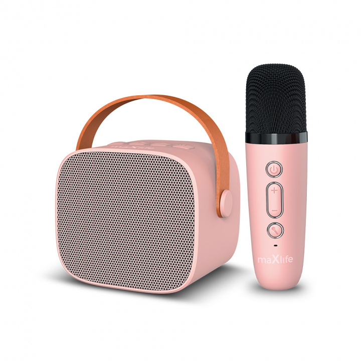 Maxlife MXKS-100 karaokesett med Bluetooth, rosa i gruppen Elektronikk / Lyd & Bilde / Håndholdte mikrofoner hos TP E-commerce Nordic AB (38-95931)
