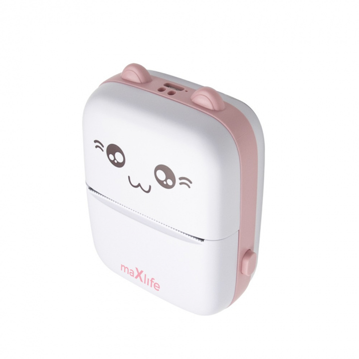 Maxlife MXTP-100 Thermal Printer - bærbar miniskriver med Bluetooth, rosa i gruppen SPORT, FRITID & HOBBY / Morsomme produkter / Smarte produkter hos TP E-commerce Nordic AB (38-95935)