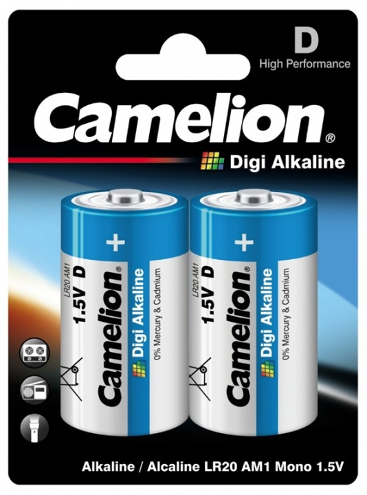 Camelion Digi Alkaline D (R20) 2-pack i gruppen Elektronikk / Batterier & Ladere / Batterier / Andre hos TP E-commerce Nordic AB (38-96030)