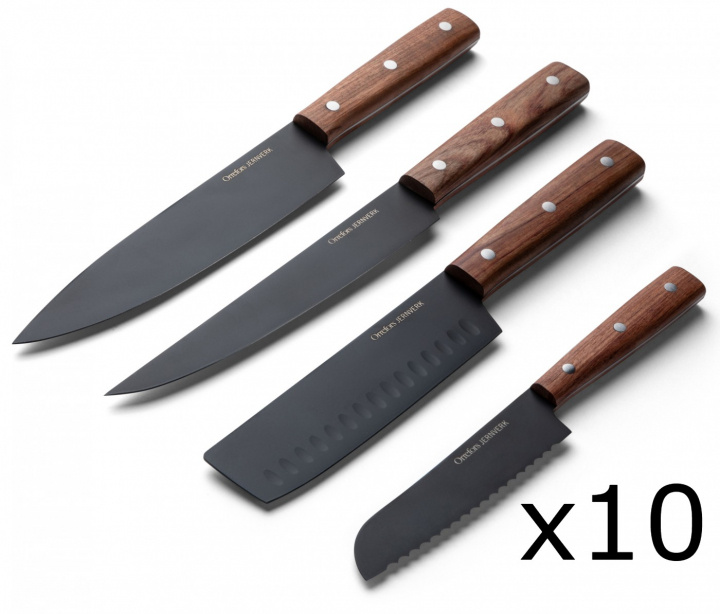 Orrefors Jernverk, Knivset Askträ 4 knivar, 10-pack i gruppen HJEM, HUS OG HAGE / Kjøkkenutstyr / Kjøkkenkniver og knivslipere hos TP E-commerce Nordic AB (38-96496-PKT10)
