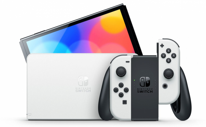 Nintendo Switch OLED, Vit i gruppen Elektronikk / TV-spill & tilbehør / Nintendo Switch / Spillkonsoller hos TP E-commerce Nordic AB (38-96580)