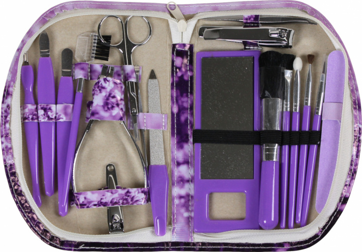 Wellys 18 Pieces Manicure Set, Purple i gruppen HELSE OG SKJØNNHET / Manikyr/pedikyr / Neglesett hos TP E-commerce Nordic AB (38-96585)
