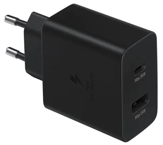 Samsung EP-TA220NBEGEU 35W Strömadapter 1X USB-C + 1X USB-A i gruppen SMARTTELEFON & NETTBRETT / Ladere og Kabler / Vegglader / Vegglader Type C hos TP E-commerce Nordic AB (38-96596)