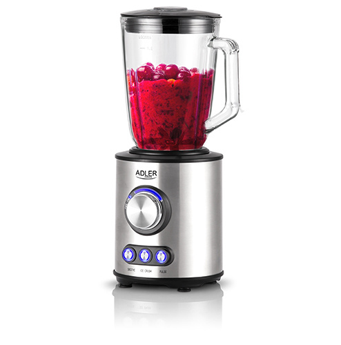 Adler Blender i rustfritt stål med glasskanne 1,5 l i gruppen HJEM, HUS OG HAGE / Husholdningsapparater / Matprosessorer og kjøkkenassistenter / Miksere og blendere hos TP E-commerce Nordic AB (38-96664)