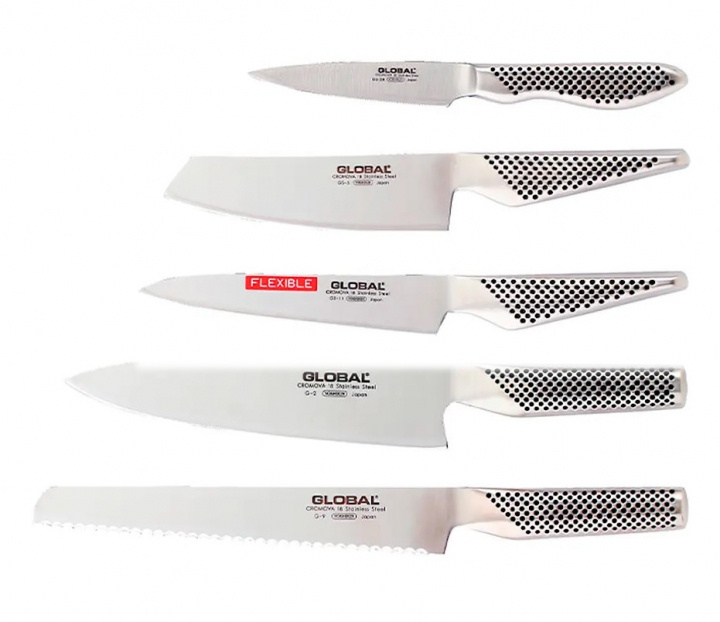 Global G-2951138 Knivset 5 Knivar i gruppen HJEM, HUS OG HAGE / Kjøkkenutstyr / Kjøkkenkniver og knivslipere hos TP E-commerce Nordic AB (38-96790)