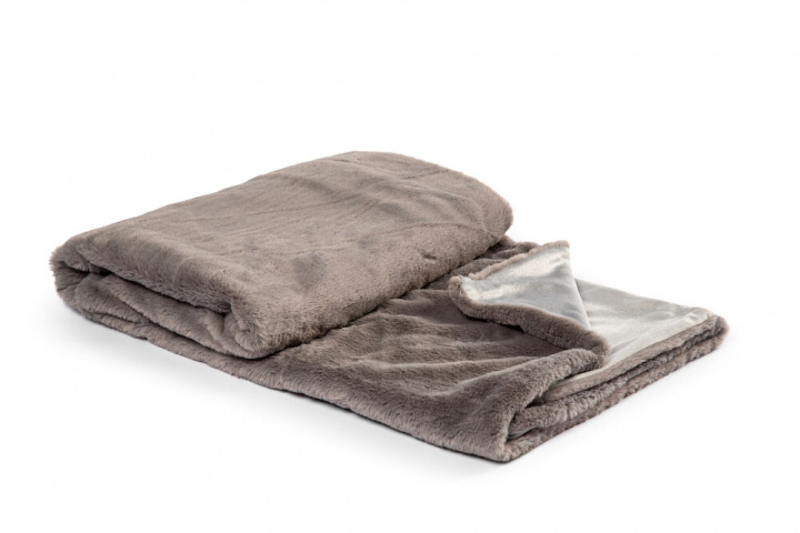 Kosta Linneväfveri Faux Fur Blanket Nordby, Grå i gruppen HJEM, HUS OG HAGE / Innredning / Kaster og tepper hos TP E-commerce Nordic AB (38-96875)