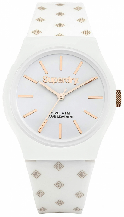 Superdry SDSYG166WRG - Watch 38 mm with 5 bar water resistance, White/Gold i gruppen SPORT, FRITID & HOBBY / Tilbehør / Annet tilbehør hos TP E-commerce Nordic AB (38-97033)