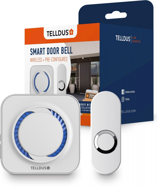 Telldus Trådløs dørklokke og mottaker, 30 meters rekkevidde i gruppen HJEM, HUS OG HAGE / Alarm, Sikkerhet og overvåking / Dørklokker hos TP E-commerce Nordic AB (38-97204)