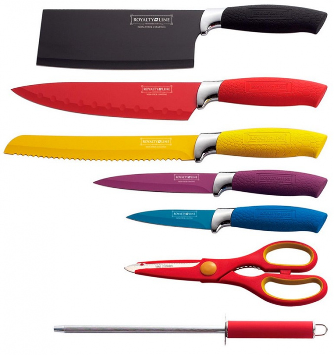 Royalty Line Knivset i olika färger med Knivställ i gruppen HJEM, HUS OG HAGE / Kjøkkenutstyr / Kjøkkenkniver og knivslipere hos TP E-commerce Nordic AB (38-97252)
