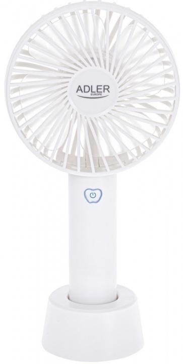 Adler AD 7331 Oppladbar vifte 9 cm, 3 hastigheter, hvit i gruppen HJEM, HUS OG HAGE / Vifter og klimaprodukter / Håndvifte & Minivifte hos TP E-commerce Nordic AB (38-97285)